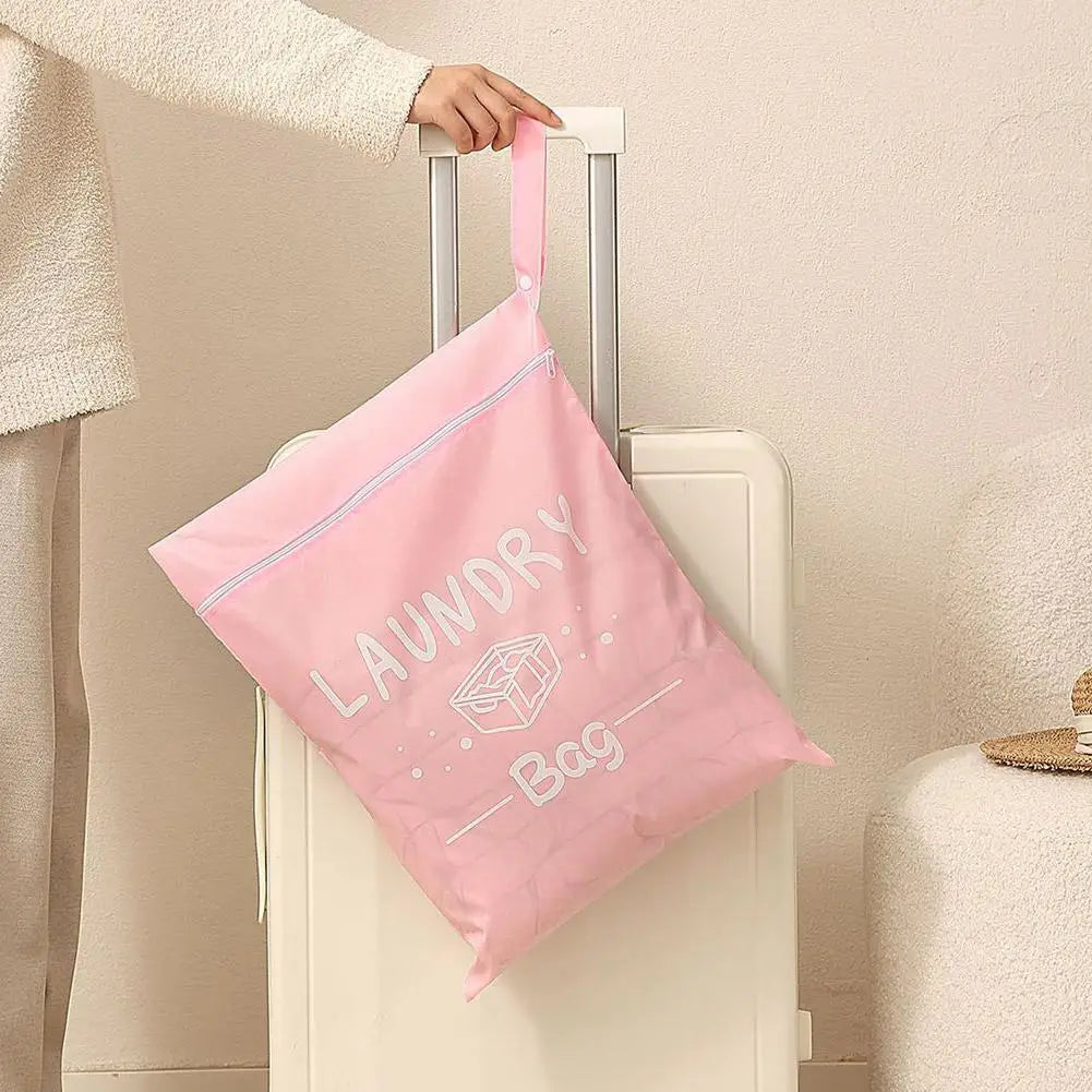 Waterproof Travel Laundry Bag Wet Dry Organizer Pouch with Zipper Hanging Strap Portable Storage Bag