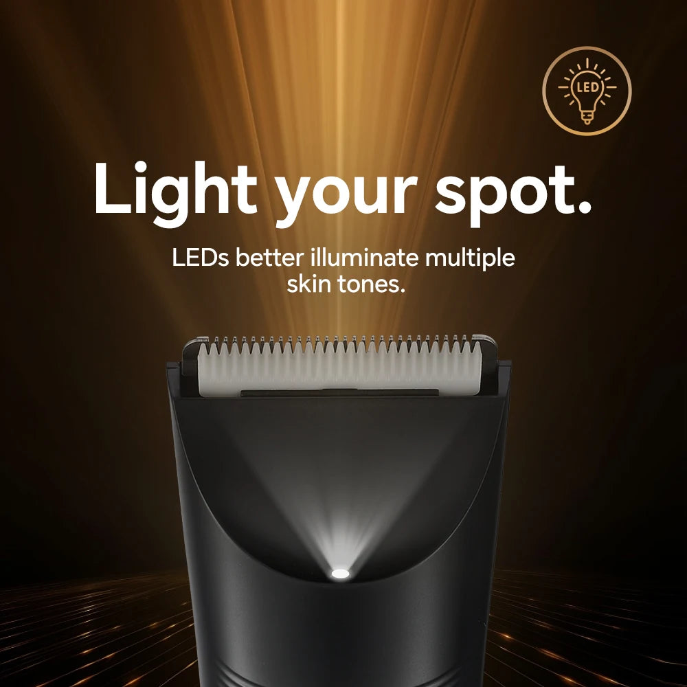 Professional body hair trimmer, LED lighting, intelligent digital display screen, electric shaver beautician, beauty clipper