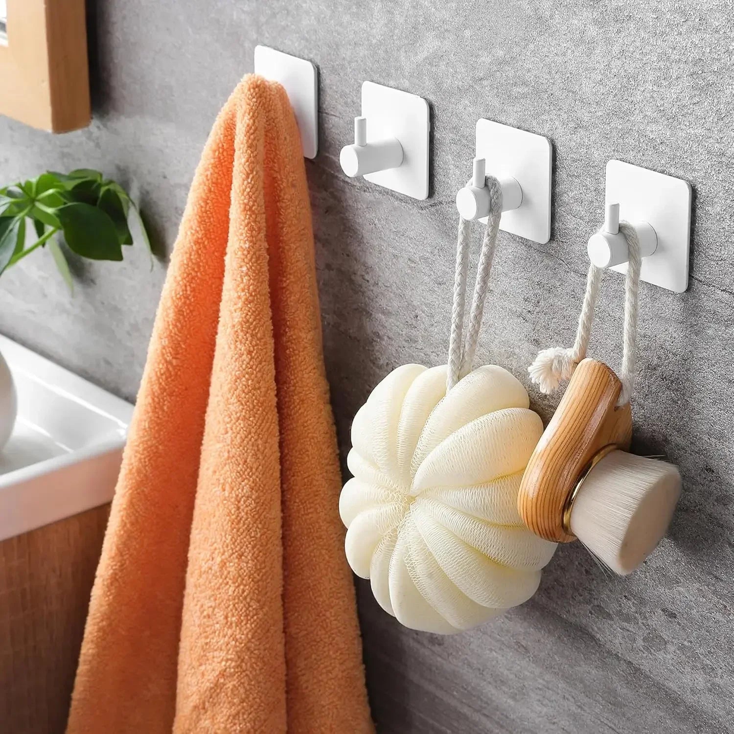 10/1PCS Self Adhesive Hook Heavy Duty Stainless Steel Wall Hooks Towel Clothes Rack Hangers Bathroom Kitchen Storage Holders