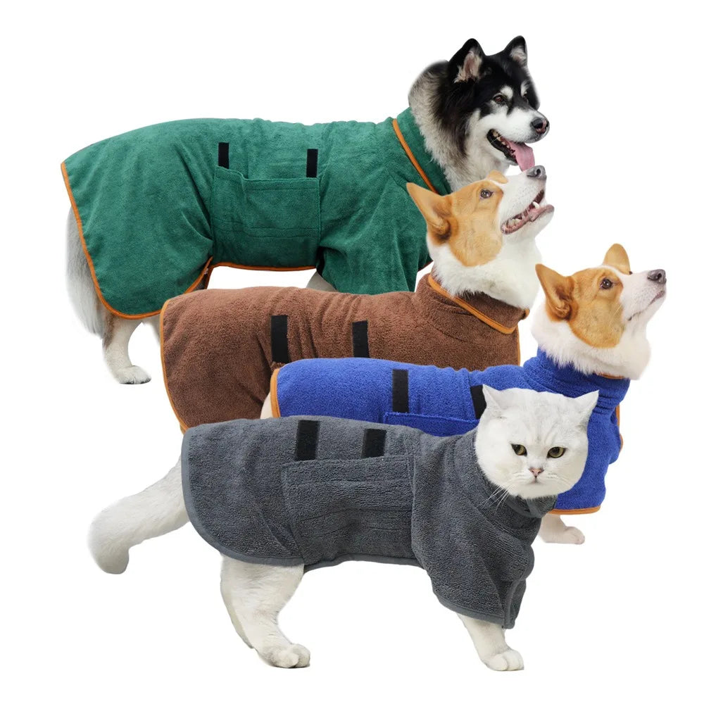 New Dog Bathrobe Absorbent Pet Quick Drying Bath Towel Dog Bath Towel Large Small Dogs Clean Absorbent Bathrobe Cat Pet Products