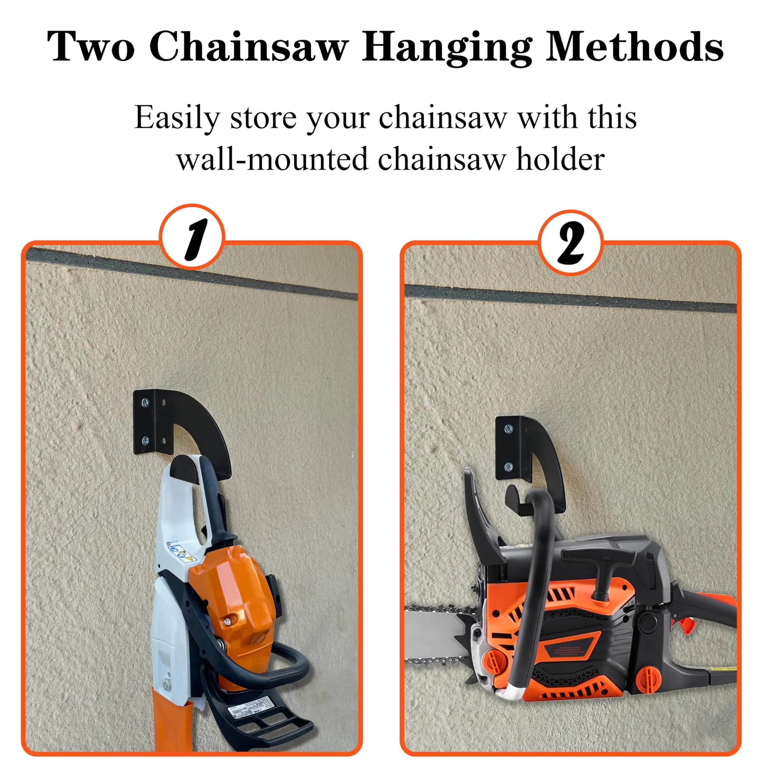 Heavy Duty Metal Chainsaw Wall Mount Hanger,Workshop Tool Storage Rack,Hanging Holder for Garden Trimmers,Lawn Mower&Hedge Shear