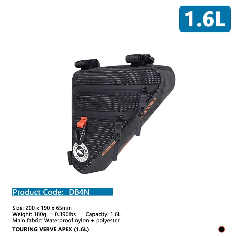 (ULAC)Bike Down Tube Bag Durable Frame Pouch for Tools Phone Fits MTB & Road Bikes Waterproof frame Lower tube  package TOURING