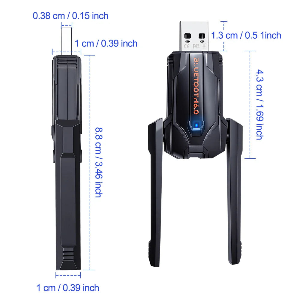 USB Bluetooth Dongle Driver Free 200M Bluetooth 6.0 Adapter for Windows 11/10/8.1 Mouse Keyboard Audio Receiver Transmitter