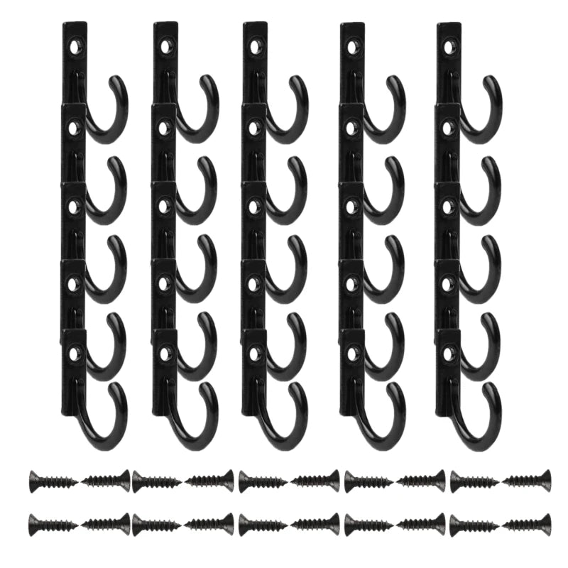 20/10PCS Mini Hook with Screws Antique Alloy Door Wall Hooks Keys Hair Rope Hanging Storage Rack Bathroom Kitchen Accessories