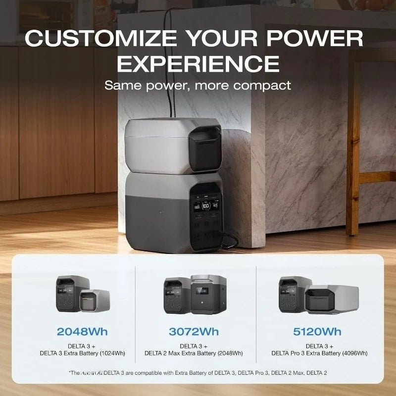 3 Portable Power Station, 1024Wh LiFePO4 Battery, Full Charge in 56 Min, 1800W AC/100W USB-C Output, Solar Gene
