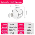 Exhaust Fan Home Mute Inline Duct Fan Bathroom Exhaust Fan Ventilation Equipment Kitchen Bathroom Wall Mounted Air Purifying Ve