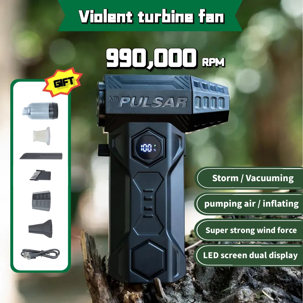New Turbo Jet Blower 990000RPM Outdoor Powerful Air Blower Brushless Motor Turbo Fan Wind Speed 75m/s 10000mAh Thrust PC Tool