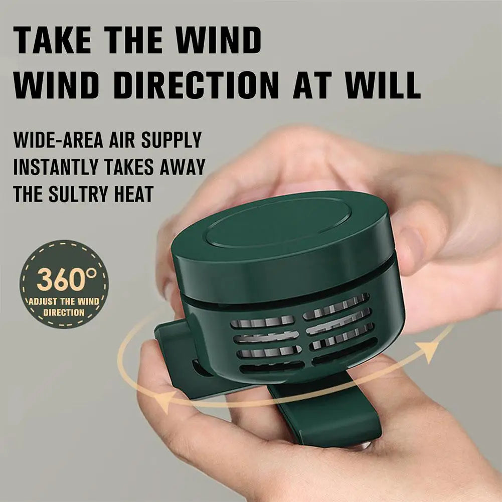 Clip-on Mini USB Fan Travel Portable Neck Hanging Fan Handheld Desktop Fan Rechargeable Personal Cooling Fan For Home Office