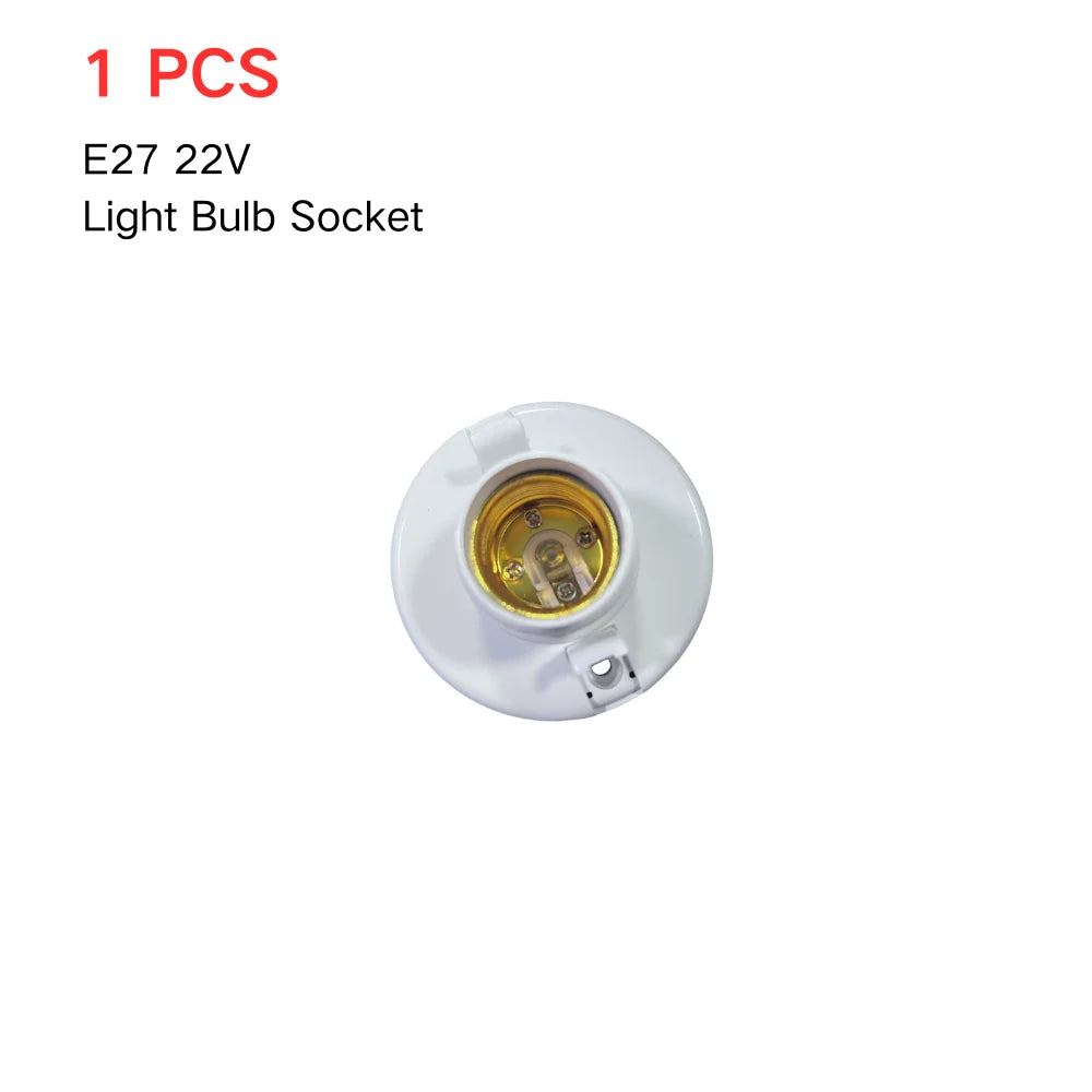1-6PCS E27 Screw Cap Socket White Ceiling Light Lamp Bulb Fixing Base Stand Light Bulb Holder Lamp Socket For Ceiling Fan