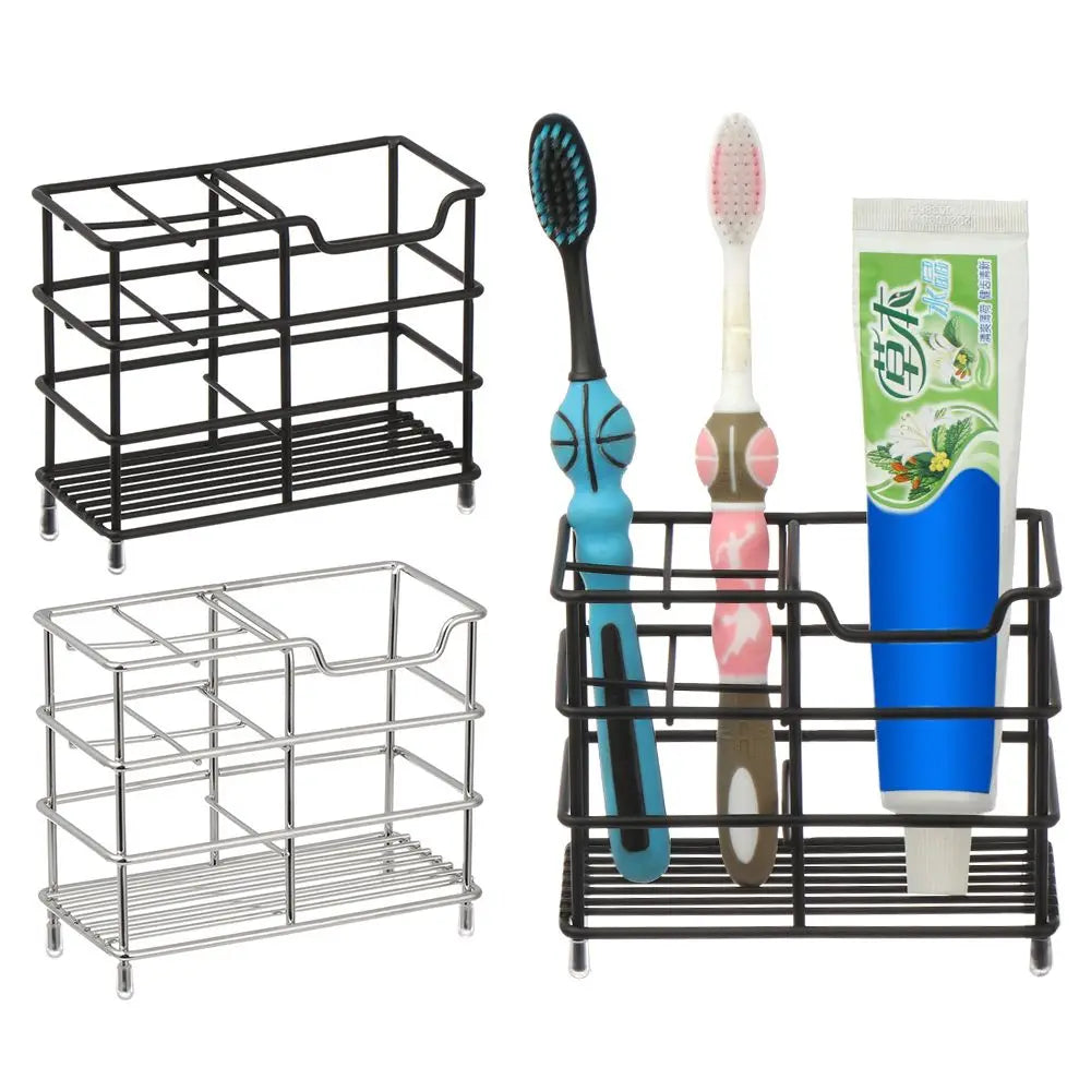 Multi-function Stainless Steel Rustproof Bathroom Toothbrush Holder Cosmetics Vanity Countertops Storage Rack