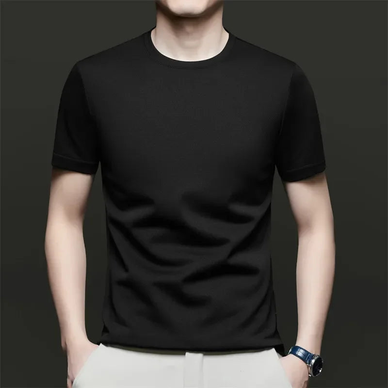 2025 New Men's Korean Casual Short Sleeved Round Neck T-shirt Summer Fashionable and Comfortable Versatile Top