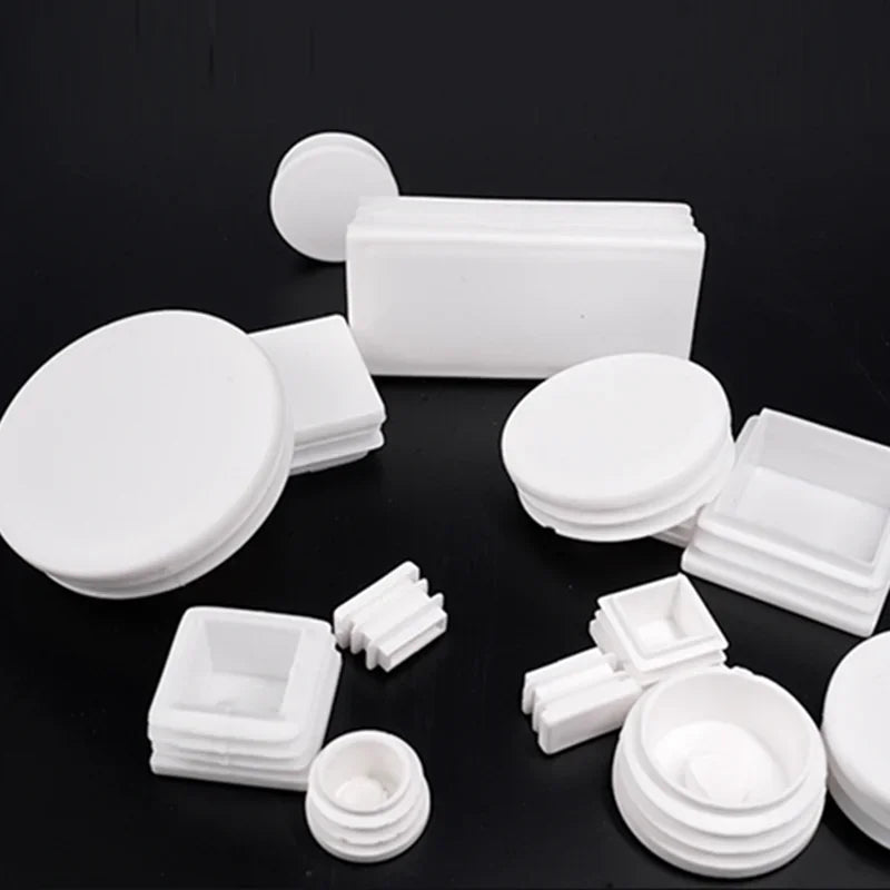 10pcs White square plastic pipe plug round cap tube end inner plug Furniture Leg Blanking hole dust cover Feet Protector  ﻿