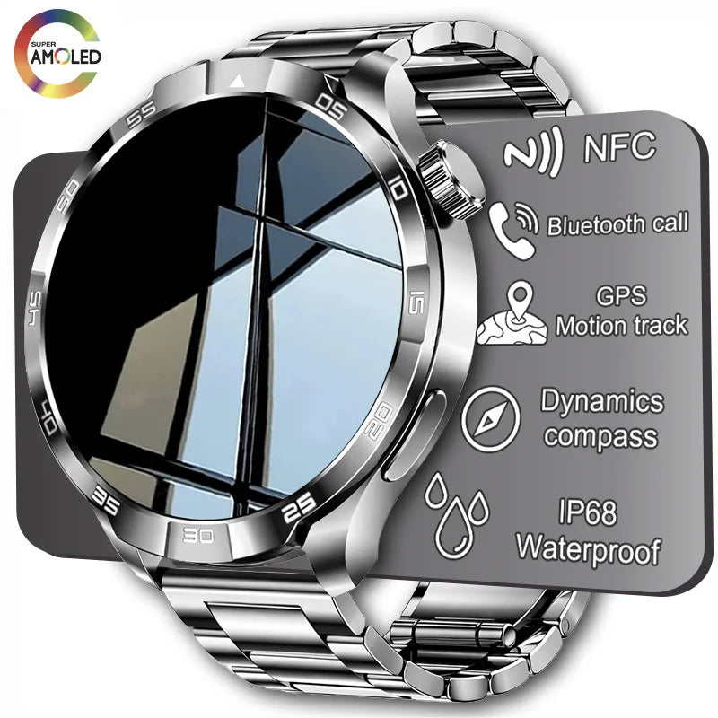 2026 New GH Style GPS Sport Compass SmartWatch Men 1.85" AMOLED HD Screen NFC IP68 Waterproof Bluetooth Call Smartbracelet Woman