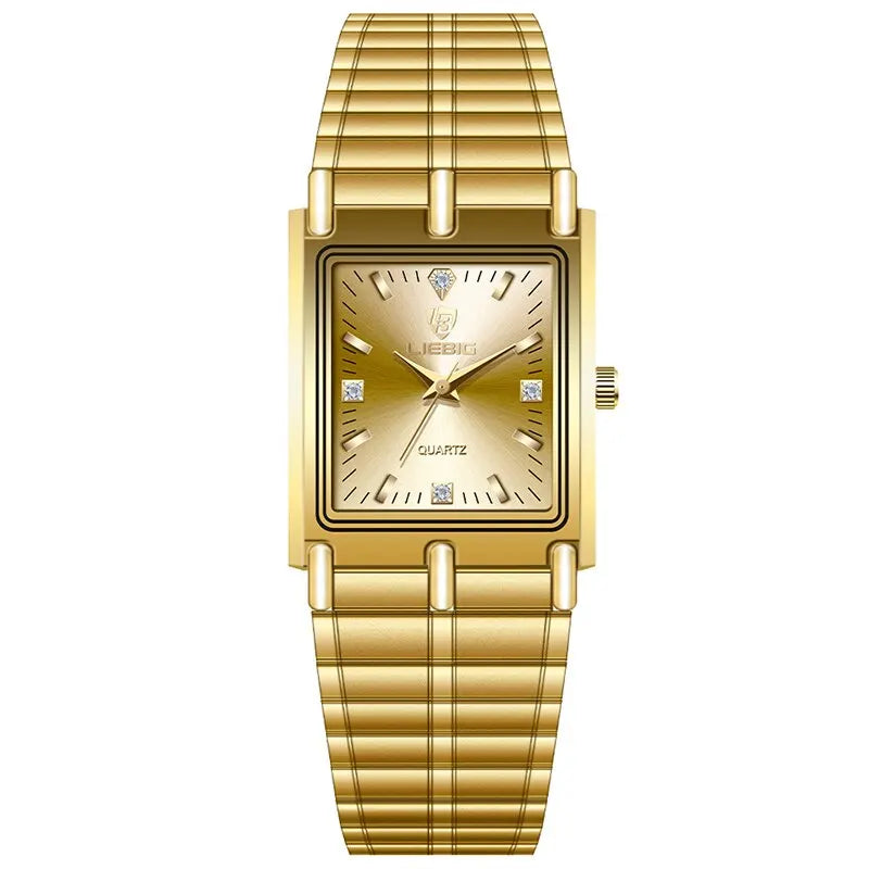 LIEBIG Luxury Quartz Watches Male Stainless Steel Bracelet Ladies Clock Fashion Golden Wristwatches Mens Women Relogio Masculino