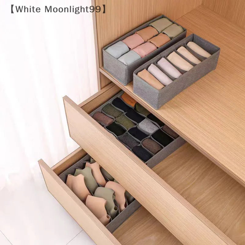 〔White〕Drawer Underwear Socks Bra Storage Box Clothes Storage Organizer Underwear Bag Wardrobe Box Cabinet Drawer Organizer