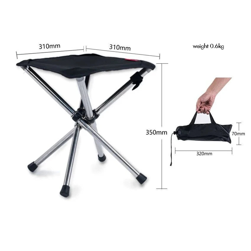 Compact and Lightweight Camping Stool, Portable Folding Stool, Outdoor Hiking, Fishing with Carry Bag, Small and Large