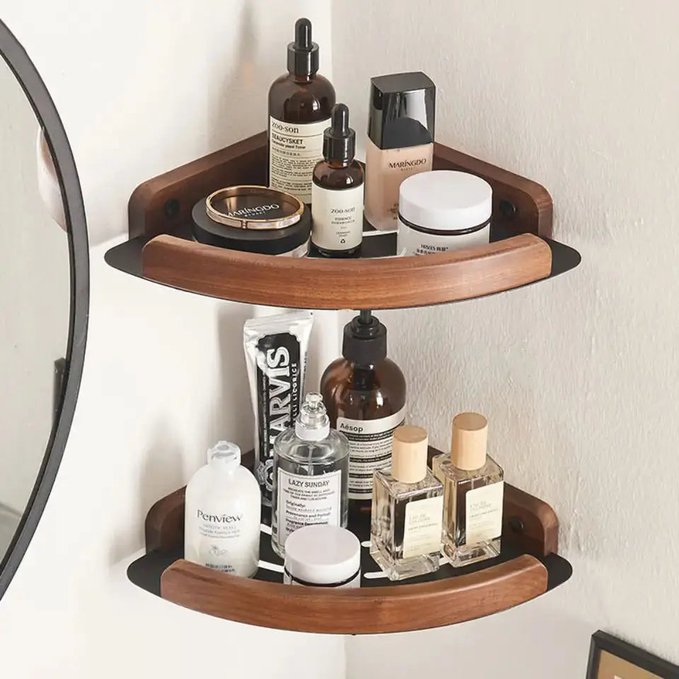 Walnut Wood Black Bathroom Hardware Set Bathroom towel rack Towel Rack Toilet Paper Holder Towel Bar Shelf  Bathroom Accessories