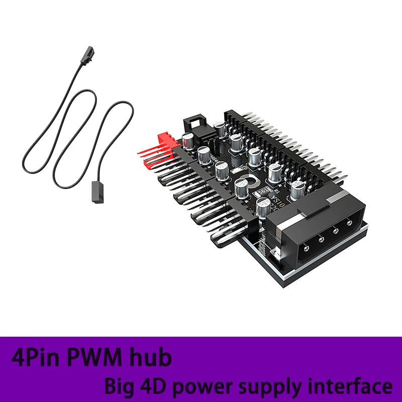 Motherboard 1 to 10pin fan 4 Pin PWM Cooler Fan HUB Splitter Extension 12V Power Supply Socket PC Speed Controller Adapter