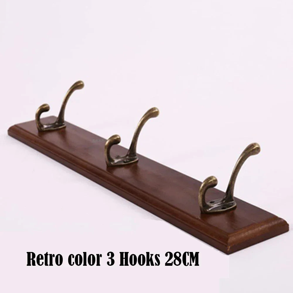 Wall Mounted Solid Wood Coat Rack with Hooks Space Saving Closet Organizer for Hats Jackets Entrance Hallway Decor Furniture