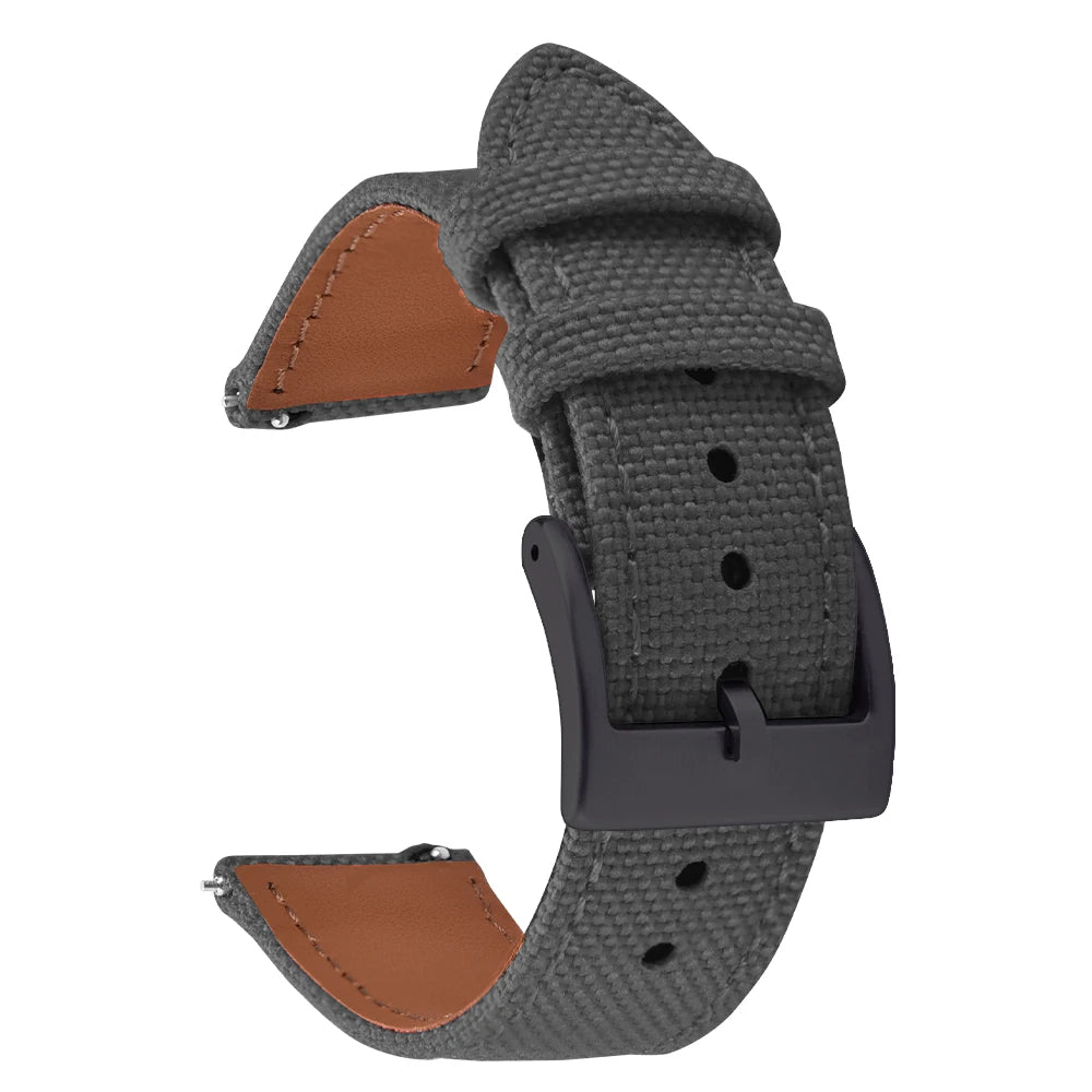 18mm 20mm 22mm Nylon Watch Strap Two-Sided Leather and Sailcloth Watch bands Quick Release Wristbands Sport Belt for Men Women