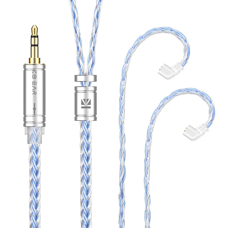 KBEAR ST16 Crystal 16 Cores Upgrade Cable 5N Single Copper Silver-plated 2PIN/MMCX/QDC Earbuds Connector For KS1 Star River Lark