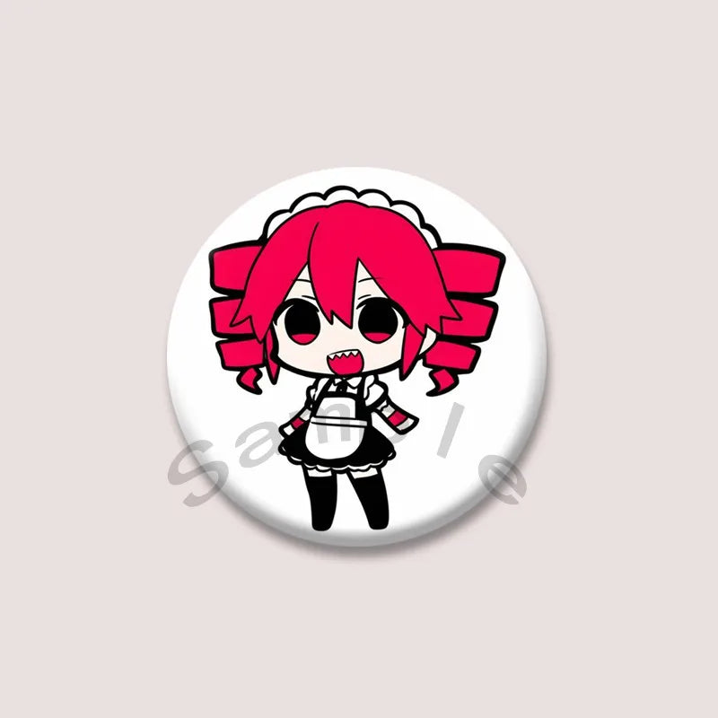 Kasane Teto Badge, Cute UTAU Anime Round Button Pin, Vocaloid Cosplay Brooch for Backpack Clothes, Collectible Gift for Fans