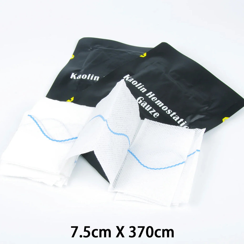 1.5/3.75M Hemostatic Kaolin Gauze Combat Emergency Trauma Z-Fold Soluble For Ifak Tactical  First Aid Kit Medical Wound Dressing
