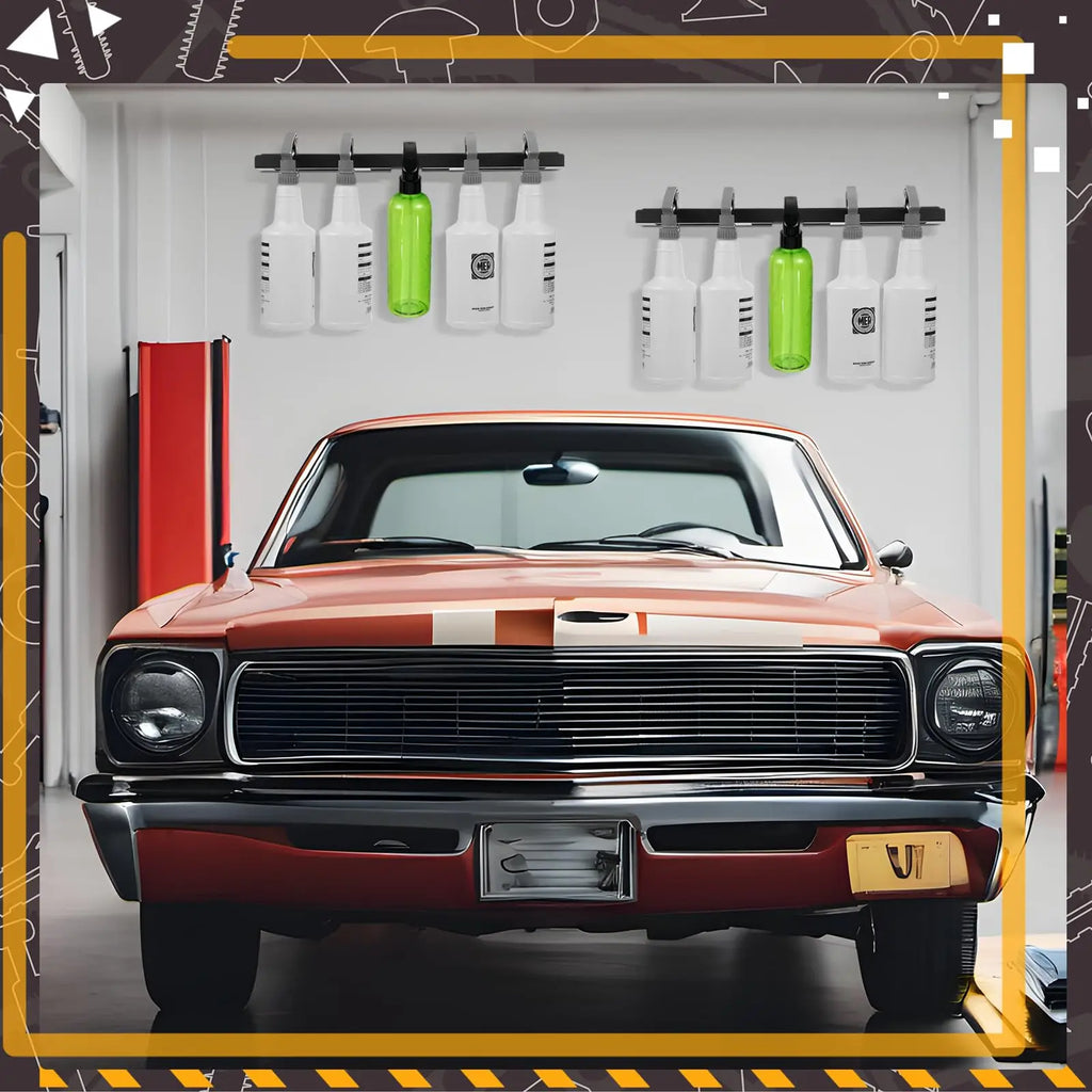 Spray Bottle Holder Wall Mounted Spray Bottle Storage Rack with Hardware Hanger Organizer, for Mobile Garage Home Organizer