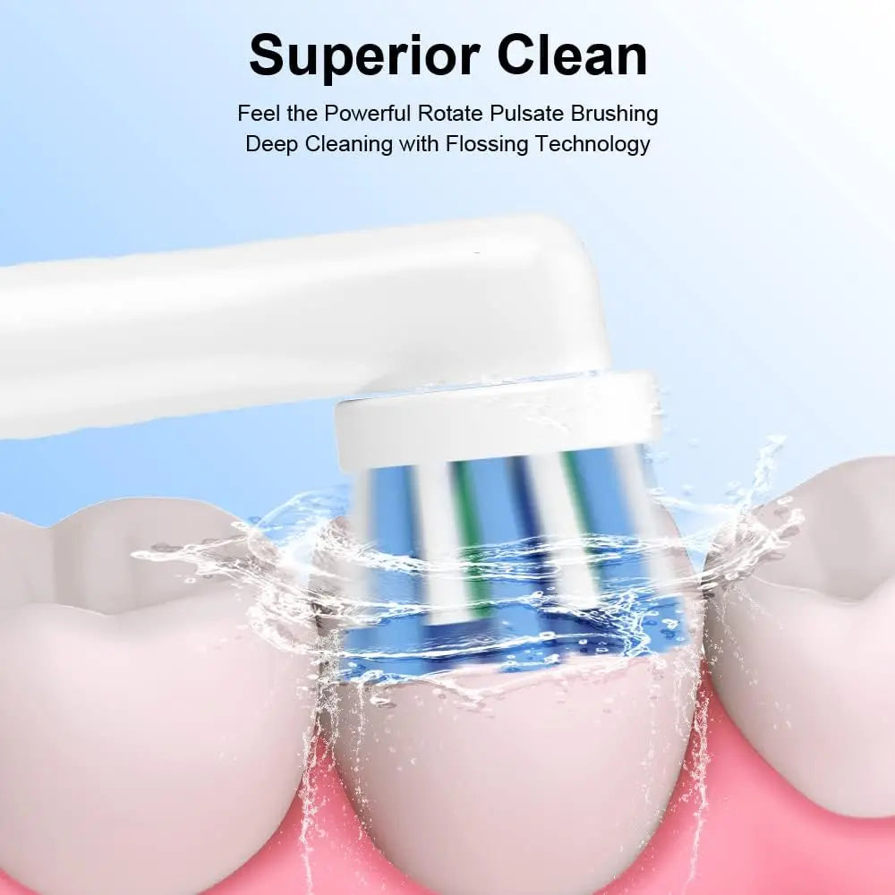 Toothbrush Replacement Heads Refill for Oral B Electric Brush Pro1000 Pro3000 Pro5000 Pro7000 Vitality Floss Action (Not for iO)