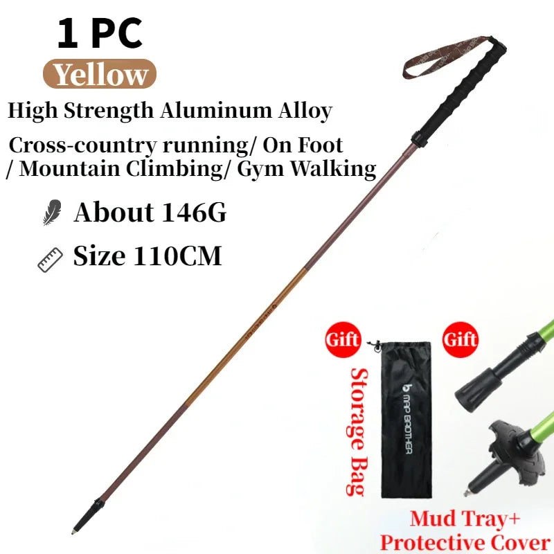 MAP BROTHER M3031 N-Pole Folding Quick Lock Trekking Poles Hiking Pole Race Running Outdoor Walking Stick 7075 Aluminum Alloy