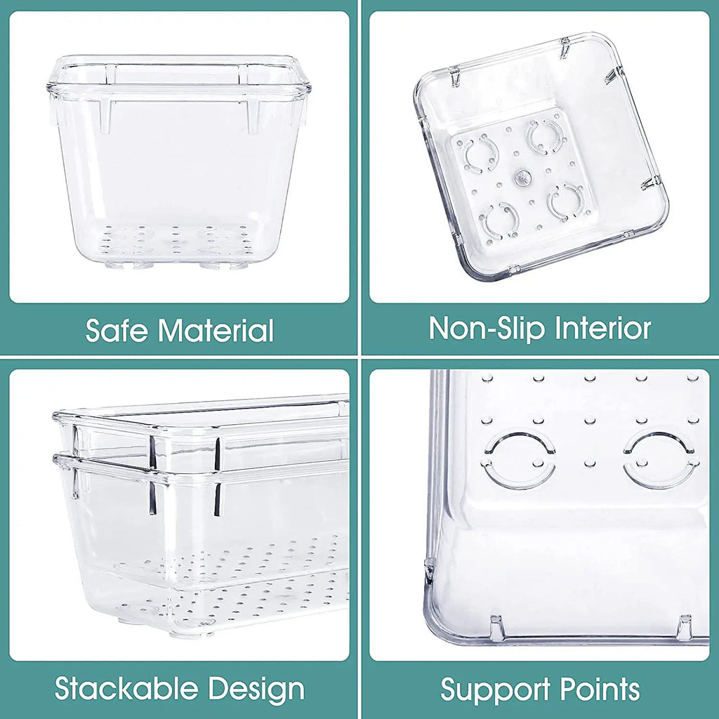 25-piece Visual Drawer Storage Box Set Transparent Compartment Multi-functional Desktop Built-in Stationery Sundries Storage Box