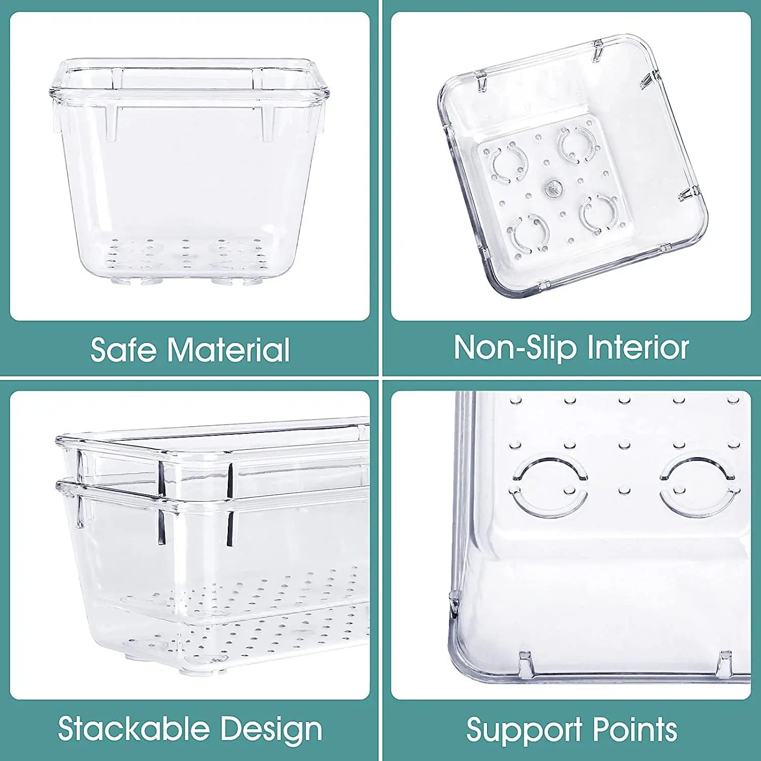 25-piece Visual Drawer Storage Box Set Transparent Compartment Multi-functional Desktop Built-in Stationery Sundries Storage Box