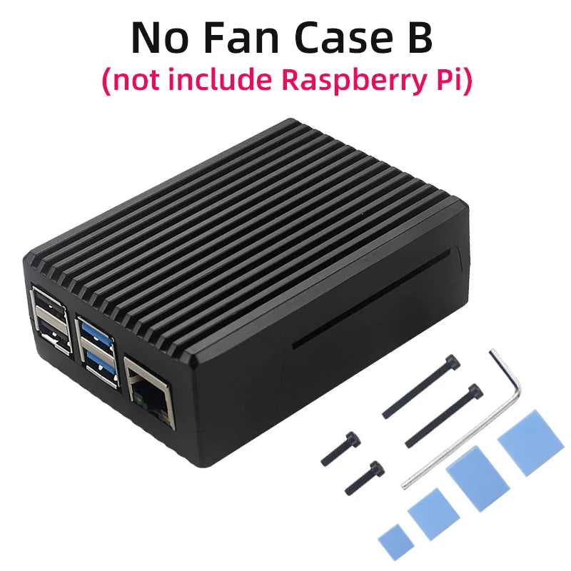 Aluminum Case for Raspberry Pi 4 Model B Armored Shell Passive Cooling Radiator Optional Dual Fan Cooler for Raspberry Pi 4