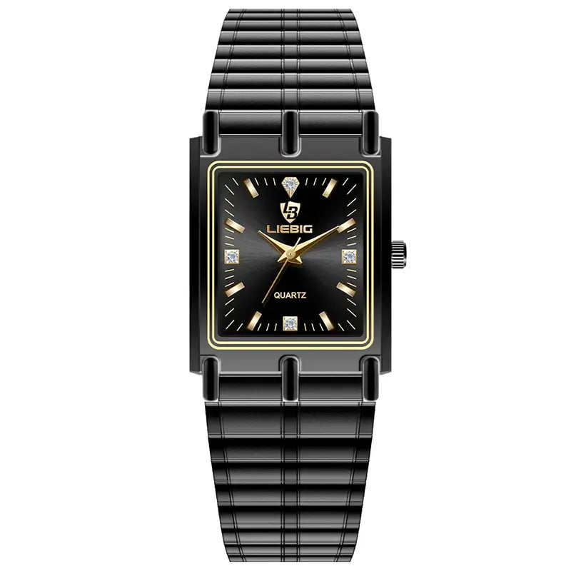 LIEBIG Luxury Quartz Watches Male Stainless Steel Bracelet Ladies Clock Fashion Golden Wristwatches Mens Women Relogio Masculino