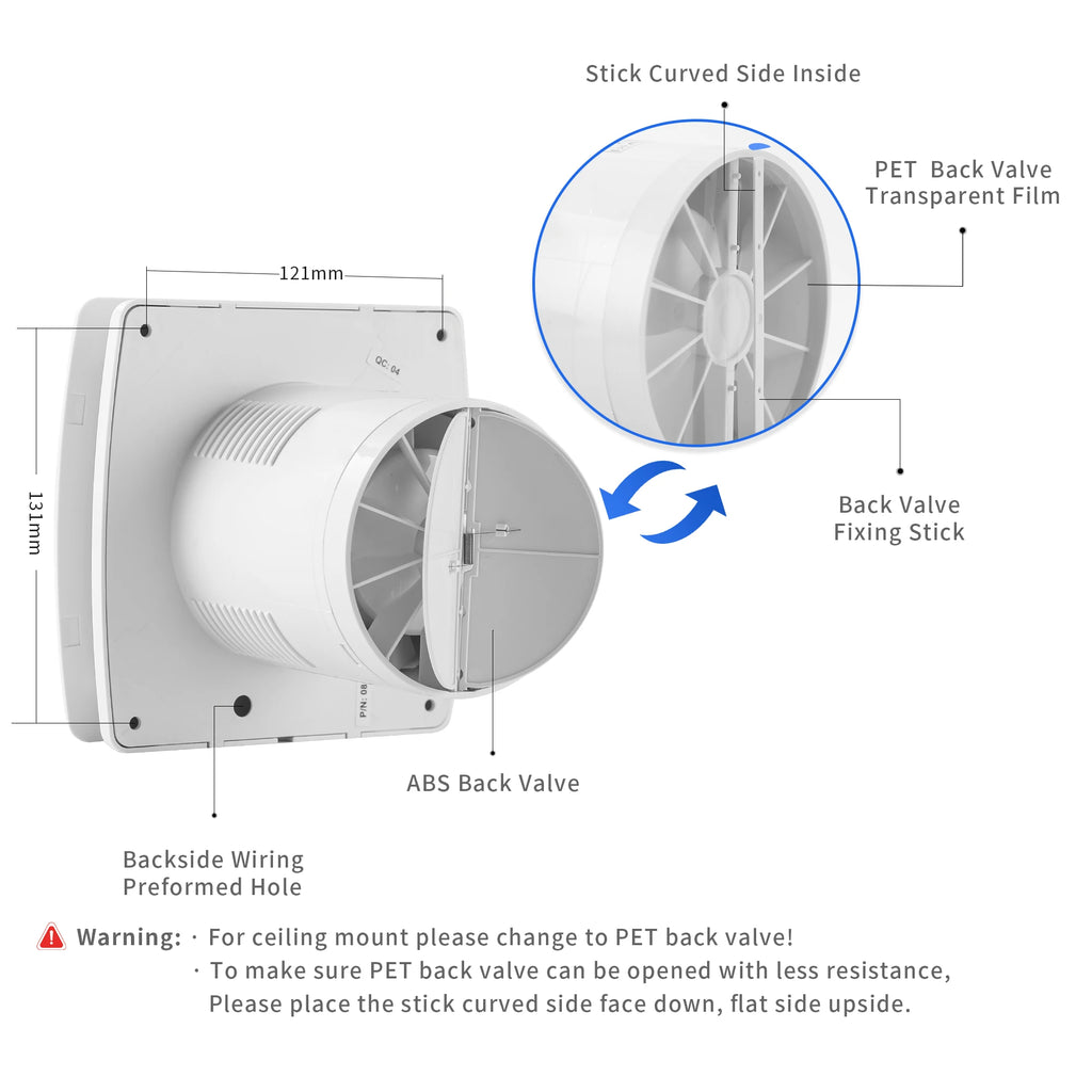 SCHEEAIR 100mm Smart Life  WIFI  Bathroom  Fan Nova100 with Humidity Sensor Motion Sensor Timer