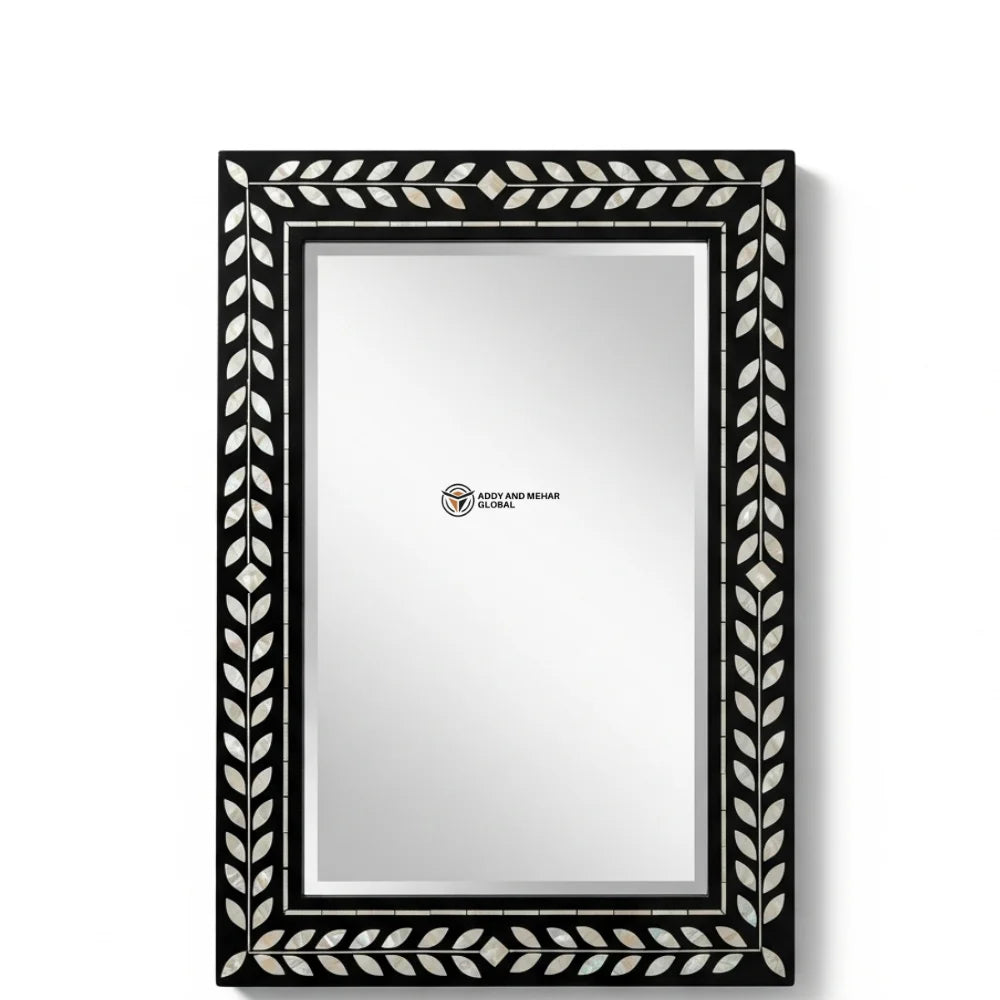 Luxury Square MDF Eco-Friendly 5.0mm Thick Wall Mirror Handmade Art Deco Decorative Black Geometric Frame Wedding Addy Mehar