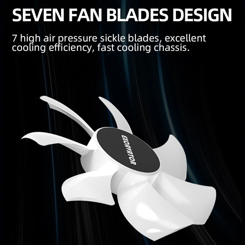 PC Case Fan 120mm 12V RGB Cyclic Mirror Light Effect For Desktop Computer Heat Dissipation Colorful Inside and Outside Luminous
