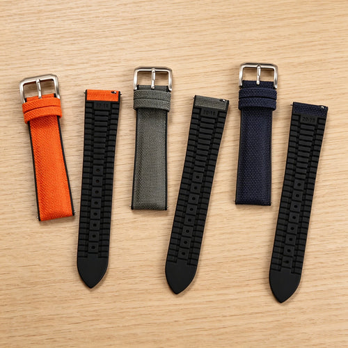 18/19/20/21/22mm For Cordura Sailcloth Nylon Strap Silicone Rubber Quick Release Band for Seiko Omega Cartier Smartwatch Belt