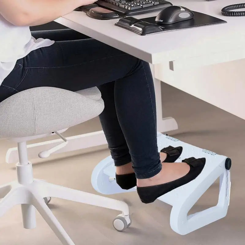 Foot Rest Foot Stool with Roller Massage and 6 Height Settings Comfortable Foot Stool Home Footrest for Under Desk Support
