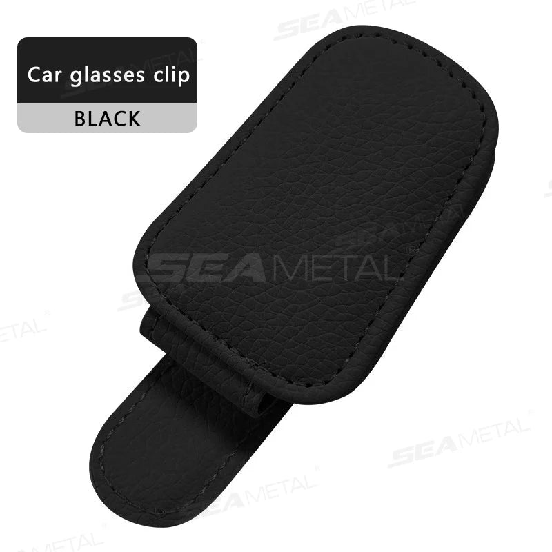 BLALION Car Sun Visor Clip Glasses Cards Case Auto Sunglasses Visor Glasses Holder Sunglasses Bracket Holder PU Glasses Support