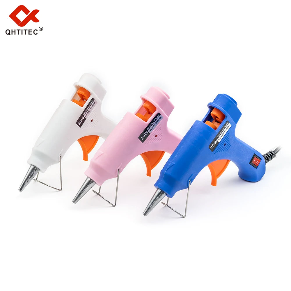20W Hot Melt Glue Gun With 7MM Transparent Glue Stick Mini Gun Home Electric Heat Temperature Gun Repair Tools Special Stick Set