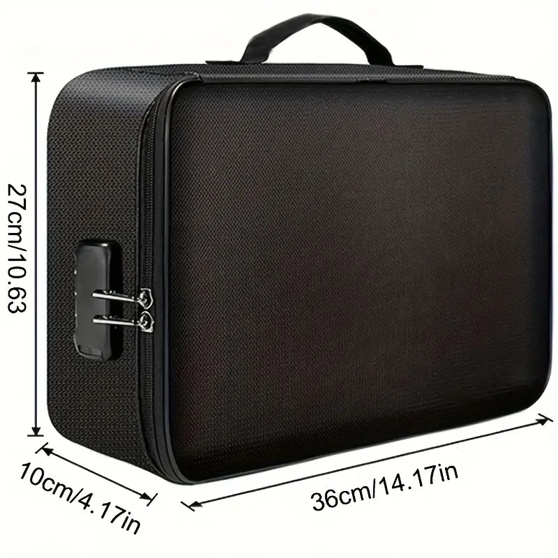 Fireproof Document Bag, Waterproof & Lockable. Portable & Durable for Files, Cards, Money. Family Essential Safe Storage!