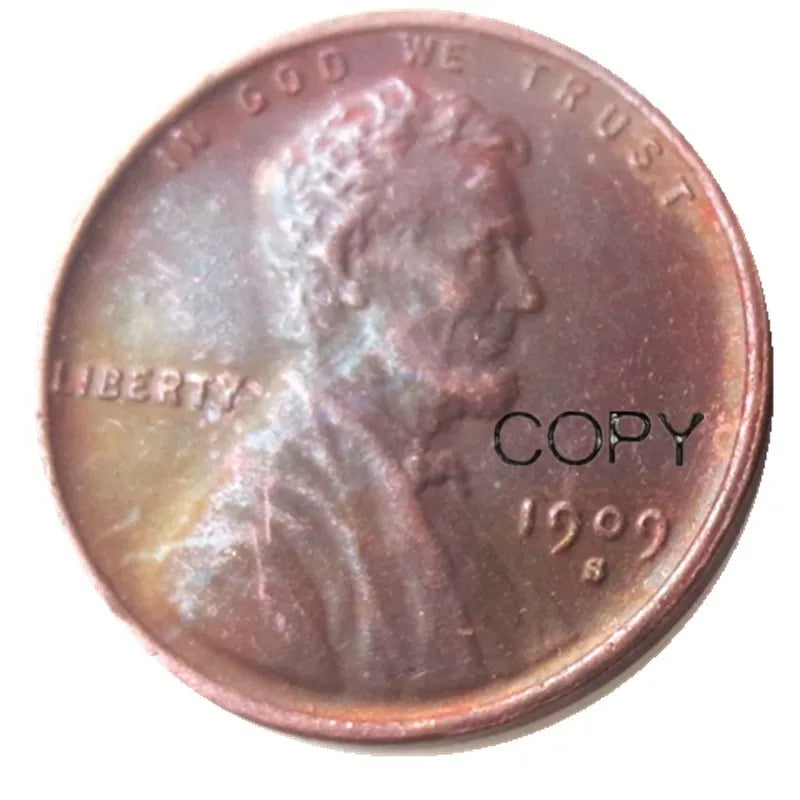 US 1909-P/S/VDB/SVDB One Cent Copper Copy Decorate Coin