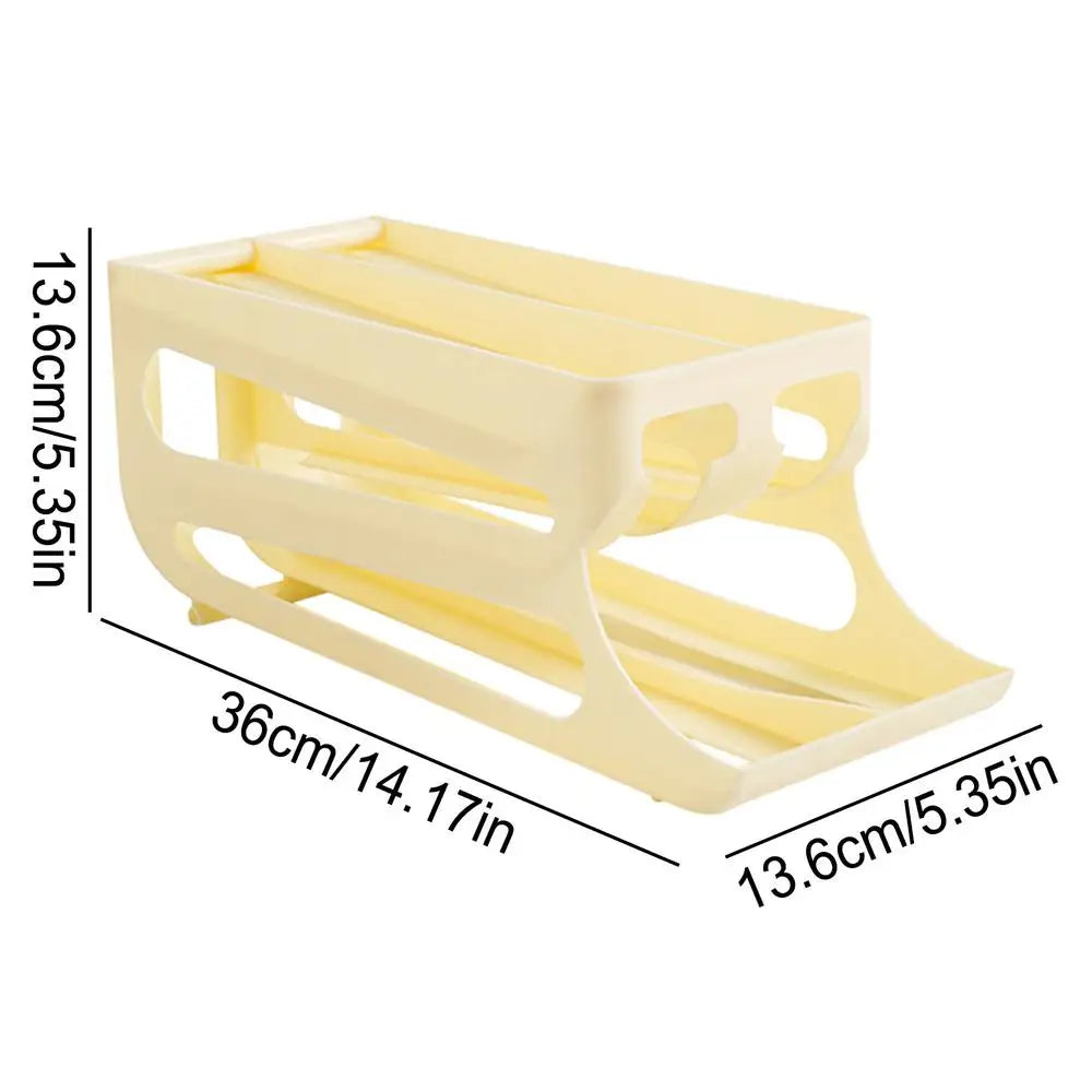 Automatic Rolling Egg Dispenser 3 Tiers Double-row Egg Dispenser Organizer Auto Rolling Fridge Egg Cartons For Kitchen accessory