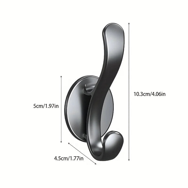 6-Pack Black No-Drill Wall-Mounted Hooks for Entryway, Shoe Cabinet, Wardrobe, Bathroom, Door, Coat Hooks, Single Hook