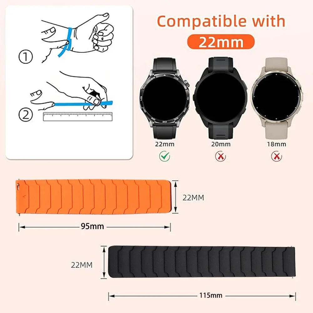 22mm Sport Magnetic Silicone Band For Realme Watch 5 Smartwatch Wrist Bracelet For Realme Watch S2/Realme S 2 2Pro 3 3 Pro Band