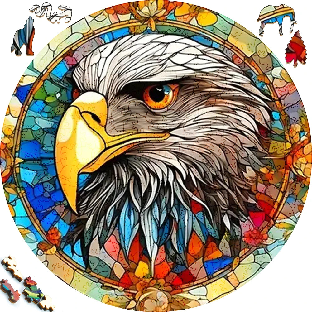 Wooden Puzzle Mandala Animal Jigsaw Puzzles For Kids Surprise Toys Creative Games Round Shaped Wood Puzzle With Educational game