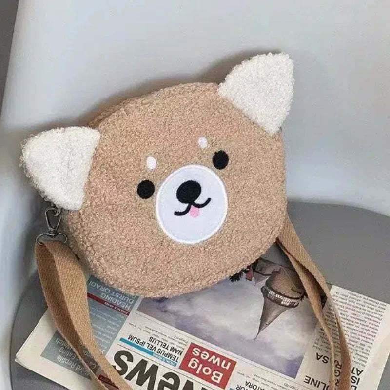 1 piece, cute style women’s bag, cartoon plush shoulder bag, women’s cross-body bag, small phone wallet.