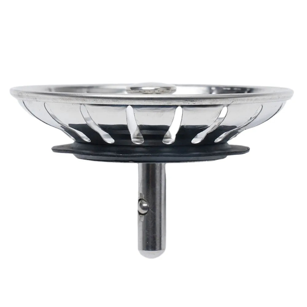 1pc Strainer Premium Stainless Steel Replacement Kitchen Sink Strainer Waste Drain Plug 80mm Drainer Strainer Leach Basket Waste
