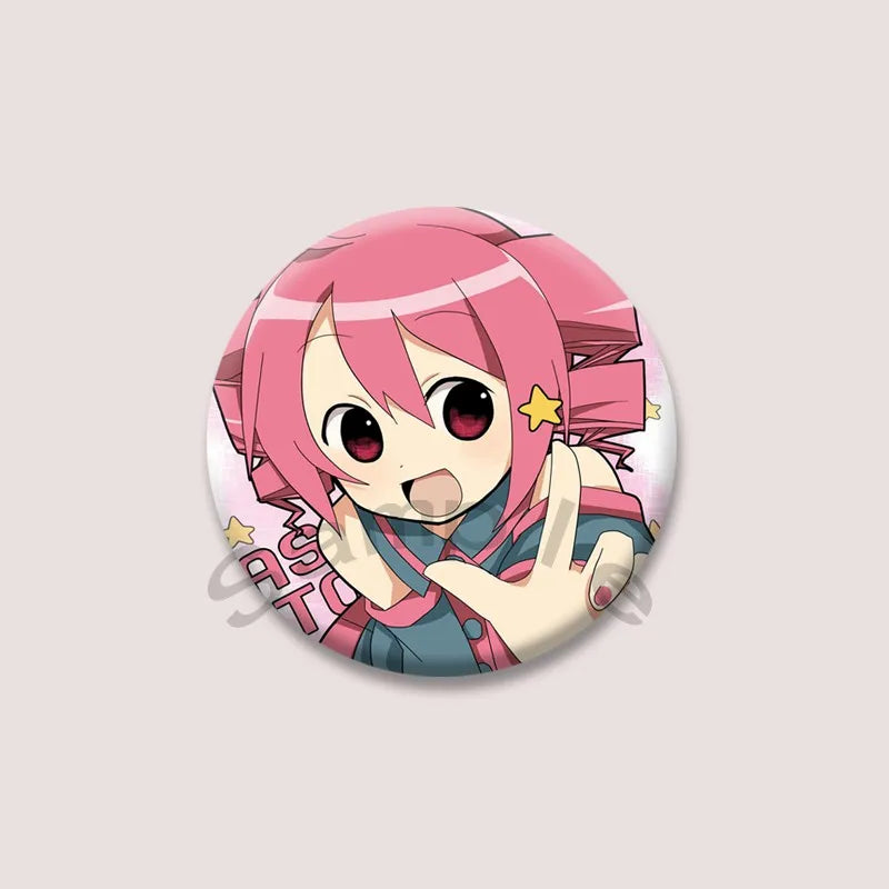 Kasane Teto Badge, Cute UTAU Anime Round Button Pin, Vocaloid Cosplay Brooch for Backpack Clothes, Collectible Gift for Fans